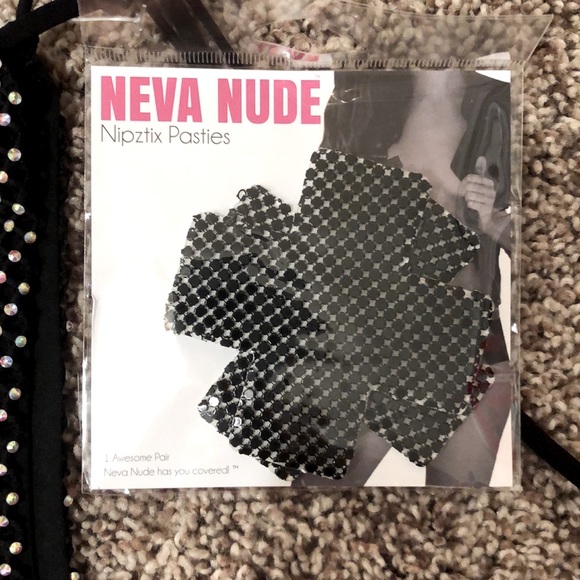 NWT - Neva Nude black diamond pastie and lingerie set - Picture 3 of 3